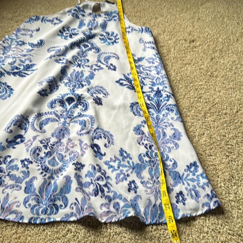 Fleur Bleue dress - flowy white with blue and pink design size 0 - Picture 8 of 12